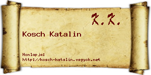 Kosch Katalin névjegykártya